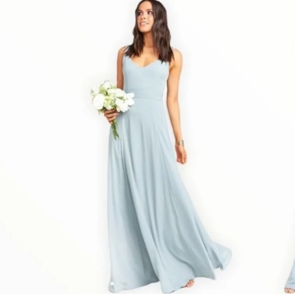 Show Me Your Mumu Jenn Maxi Dress Silver Sage Crisp
